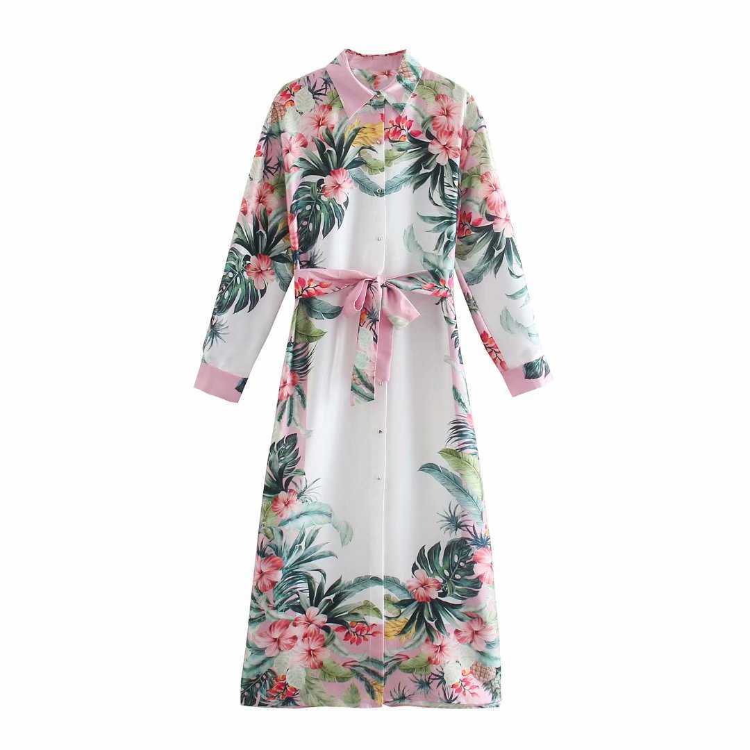 Summer Women Floral Printed Dress Belted Long Sleeves Vintage Casual Fashion Chic Lady Woman Midi shirt dress 210709, As picture
Summer Women Floral Printed Dress Belted Long Sleeves Vintage Casual Fashion Chic Lady Woman Midi shirt dress 210709, As picture