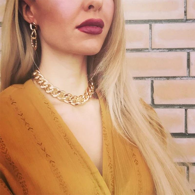 Chokers Personality Exaggerated Punk Creative Clavicle Alloy Metal Thick Chain Necklace Boho Choker Hip Hop Jewelry For Women
Chokers Personality Exaggerated Punk Creative Clavicle Alloy Metal Thick Chain Necklace Boho Choker Hip Hop Jewelry For Women