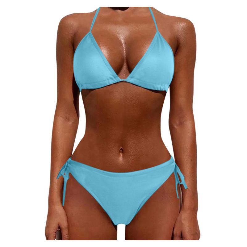 Women' Swimwear Sexy Solid Bikini Women Halter Swimsuit Set Push Up Low Waist Bathing Suits Beach Wear Swimming Suit #T1G, Black
Women' Swimwear Sexy Solid Bikini Women Halter Swimsuit Set Push Up Low Waist Bathing Suits Beach Wear Swimming Suit #T1G, Black