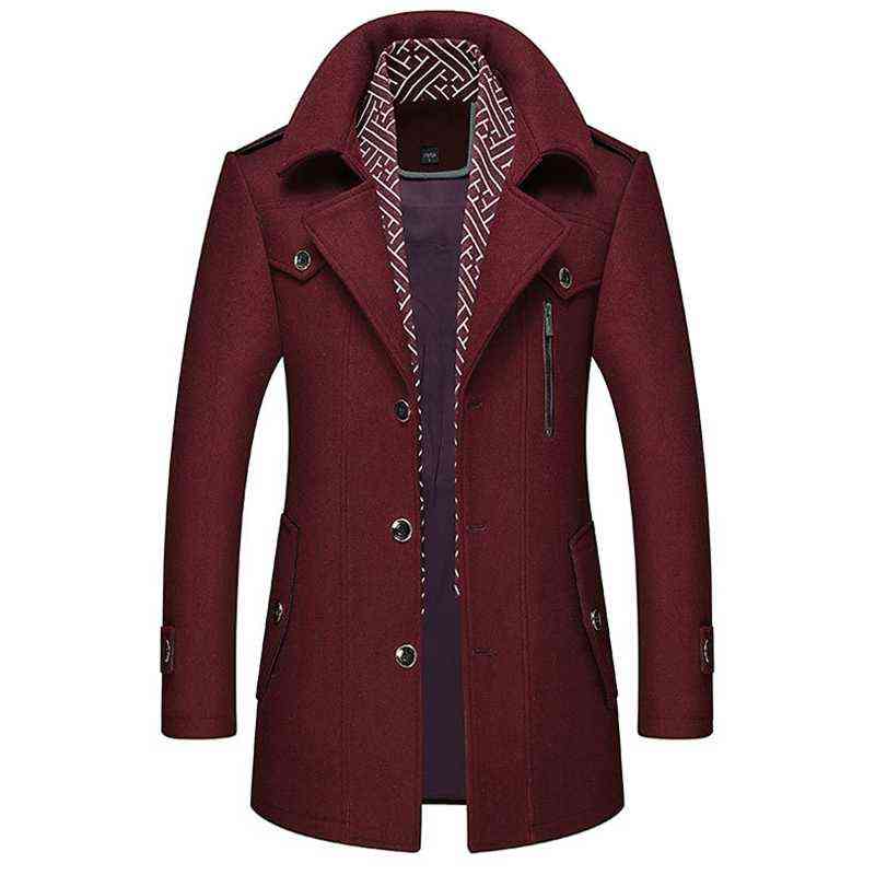 Men's Woolen Coat Autumn Winter Wool Blends Men Jacket Coats Windproof Warm Windbreaker Overcoats High Quality Male Tops 211122