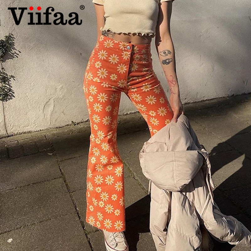 Viifaa Floral Print Orange Skinny Calf-Length Flare Pants 2021 Fashion Streetwear Women High Waist Hem Vintage Trousershigh quality
Viifaa Floral Print Orange Skinny Calf-Length Flare Pants 2021 Fashion Streetwear Women High Waist Hem Vintage Trousershigh quality
