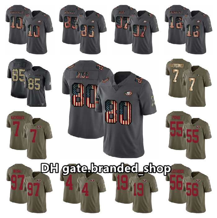 San Francisco 49ers men 85 George Kittle 97 Nick Bosa Jimmy Garoppolo 16 Joe Montana retro flag Salute To Service Limited Jersey, Black;red
San Francisco 49ers men 85 George Kittle 97 Nick Bosa Jimmy Garoppolo 16 Joe Montana retro flag Salute To Service Limited Jersey, Black;red