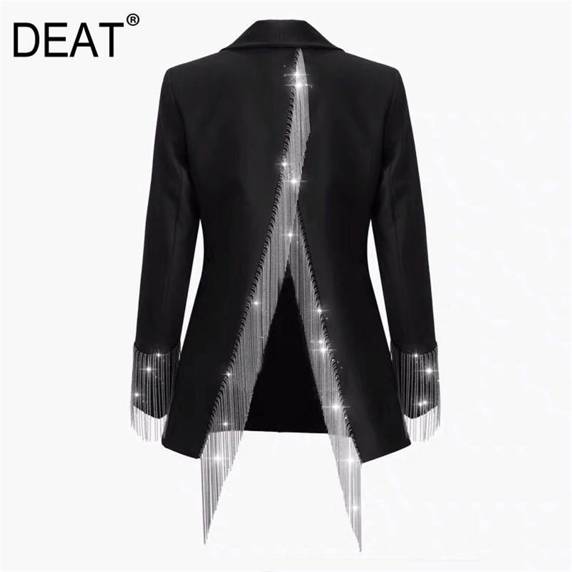DEAT winter small suit jacket for famale design niche back hollow split tassel black loose blazers YJ912 211019
DEAT winter small suit jacket for famale design niche back hollow split tassel black loose blazers YJ912 211019
