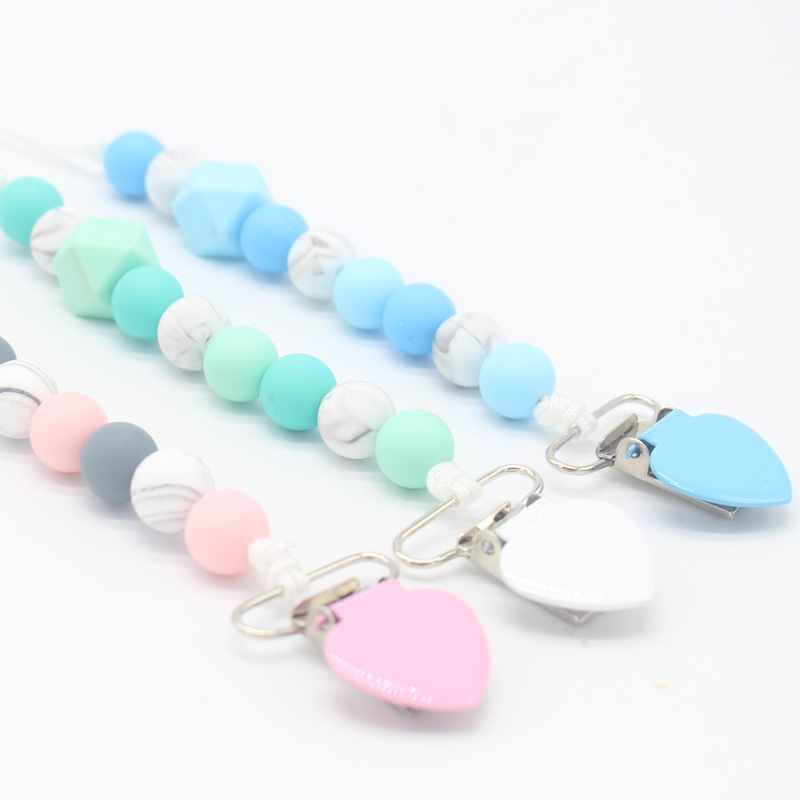 Baby silicone pacifier chain baby clench teeth grinding teeth chain comfort gum to prevent chain drop