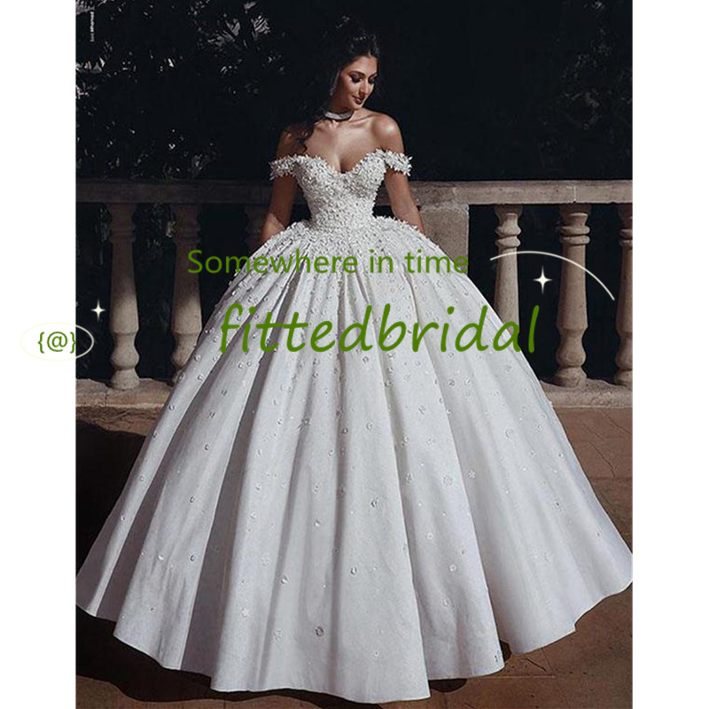 Gorgeous Ball Gowns Wedding Dresses 3D Floral Appliqued Sequins Beaded Sweep Train Custom Made Weeding Gown Bridal Dress, Ivory
Gorgeous Ball Gowns Wedding Dresses 3D Floral Appliqued Sequins Beaded Sweep Train Custom Made Weeding Gown Bridal Dress, Ivory