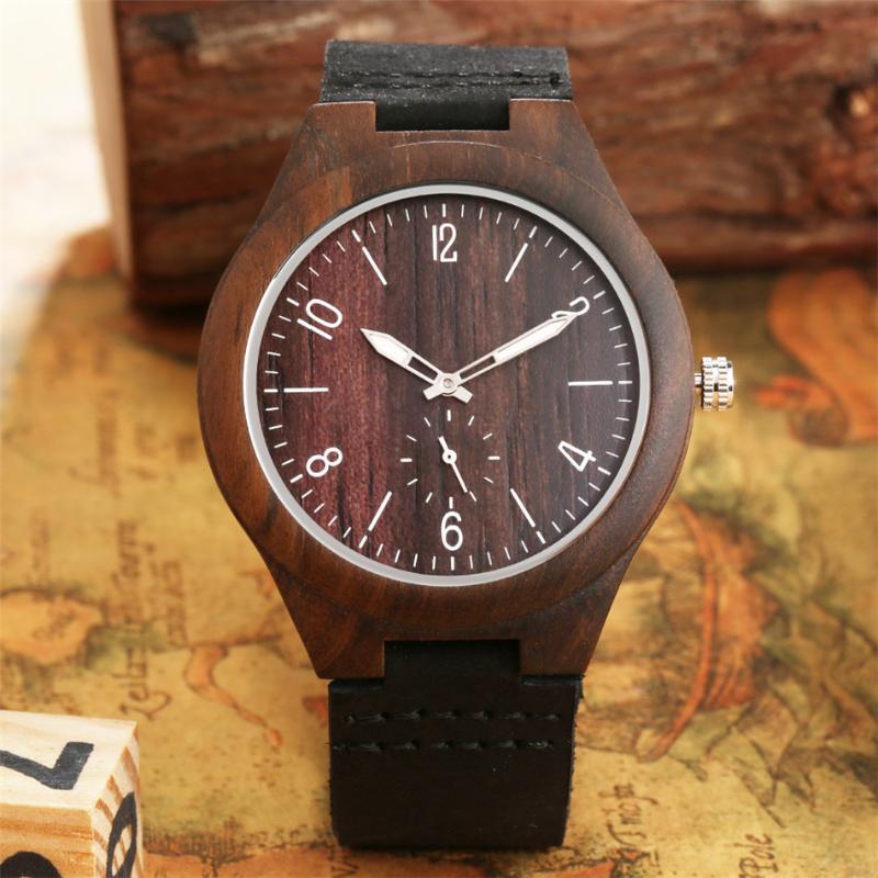 Wristwatches Men's Wood Watch Seconds Hand Small Dial Display Quartz Wrist Watches Ebony Casual Mens Genuine Leather Strap, Red dial brown band
Wristwatches Men's Wood Watch Seconds Hand Small Dial Display Quartz Wrist Watches Ebony Casual Mens Genuine Leather Strap, Red dial brown band