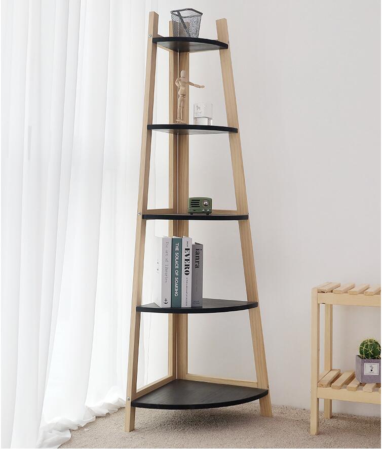 Corner shelf solid wood Bedroom Furniture tripod multi-layer bookshelf modern simple balcony corners flower racks