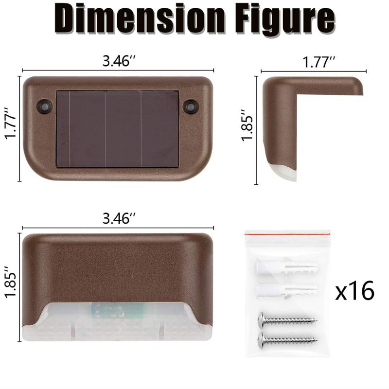 8PCS Solar Lights Solar Step Lights Outdoor Waterproof Led Stair Fence Lamp Decoration For Patio Stairs Garden Light