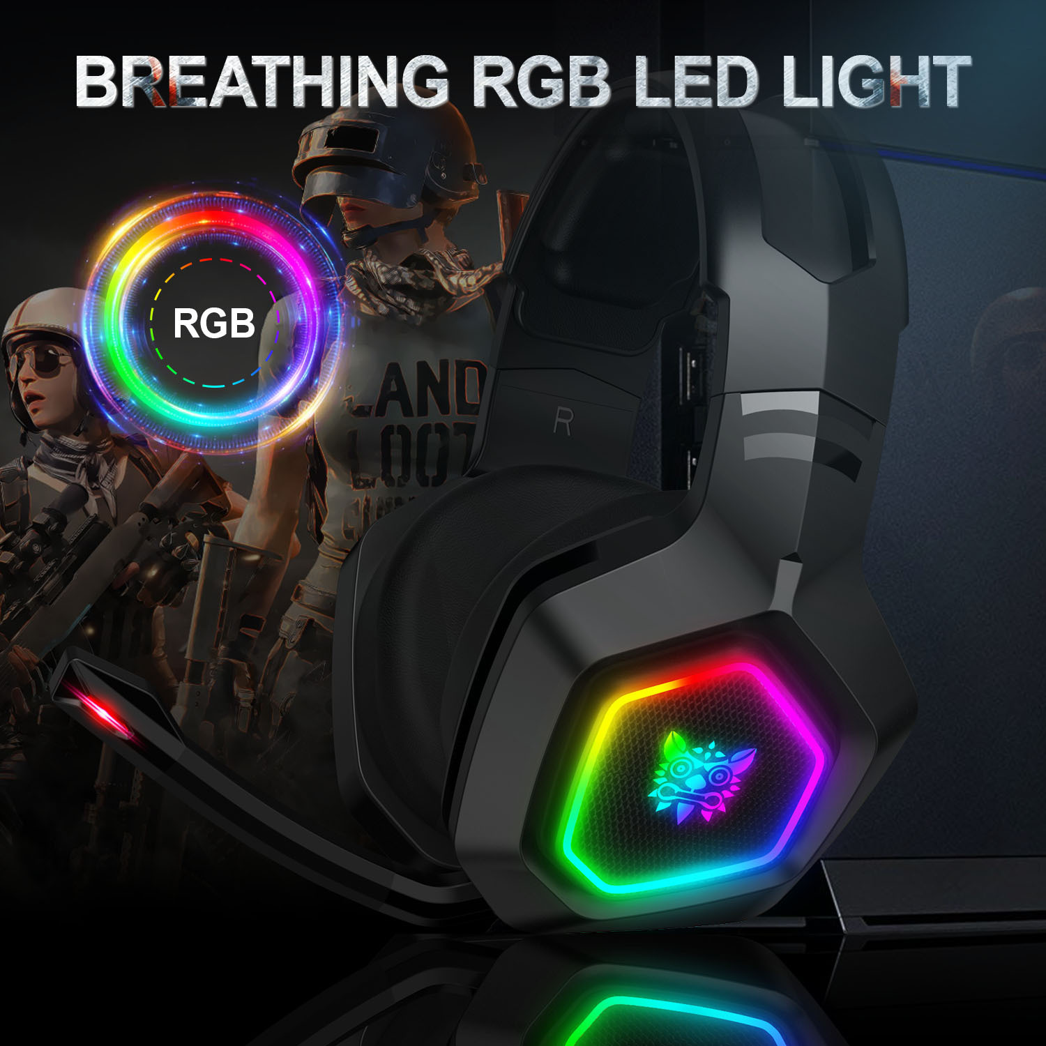 Gaming Headset K10 Earphones Game Header Head Mounted RGB Lamp Eat Chicken Mobile Computer Electric Energy Headphones
