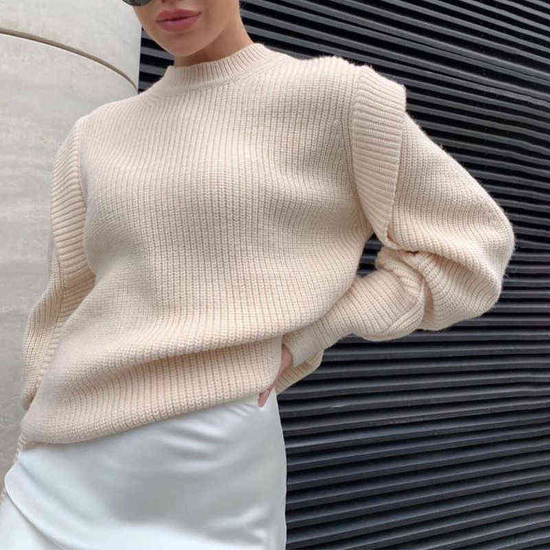 Soft Knitted Cashmere Women Sweaters Winter Loose Solid Thick Female Pullovers Warm Basic Ladies Knitwear Jumper 211123wtt