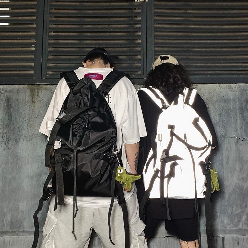 Backpack Reflective Women Unisex Cloth Fashion Student Bagpack Stitching Trend Rucksack Street Youth Multi-function Bag, Black
Backpack Reflective Women Unisex Cloth Fashion Student Bagpack Stitching Trend Rucksack Street Youth Multi-function Bag, Black