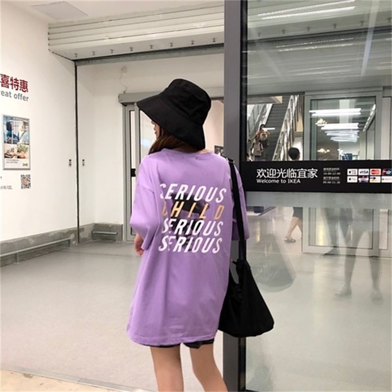 Chic Vaporwave Back Graphic Letter Printed Cool Must Have Loose Ladies Tee Top Japanese Harajuku Street Style Girl T shirts 210306
