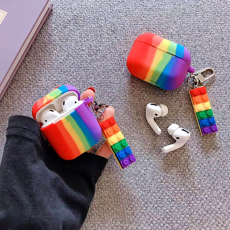 Rainbow Colors Silicone Earphone Case For Airpods Pro Cute Headphone Protective Cover for Apple airpods 1 2 Headset Accessories
Rainbow Colors Silicone Earphone Case For Airpods Pro Cute Headphone Protective Cover for Apple airpods 1 2 Headset Accessories