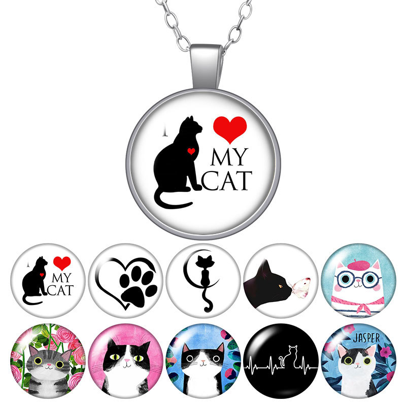 Cute Cats Love Pets Footprints Round Pendant Necklace 25mm Glass Cabochon Silver Plated Jewelry Women Birthday Gift 50cm
Cute Cats Love Pets Footprints Round Pendant Necklace 25mm Glass Cabochon Silver Plated Jewelry Women Birthday Gift 50cm