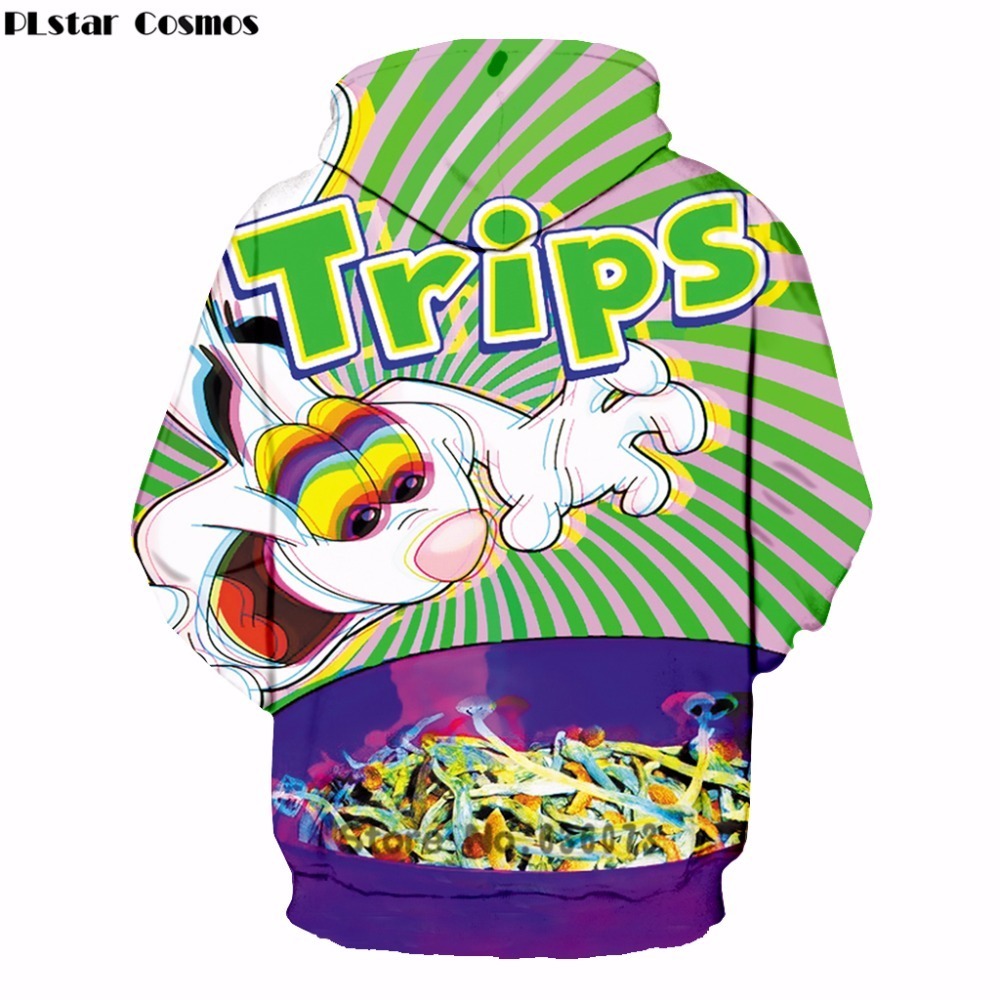 PLstar Cosmos Autumn New Fashion Womens/Mens hoodies trippy vibrant Trix Rabbit psychedelic 3d Print Hooded sweatshirt 201020