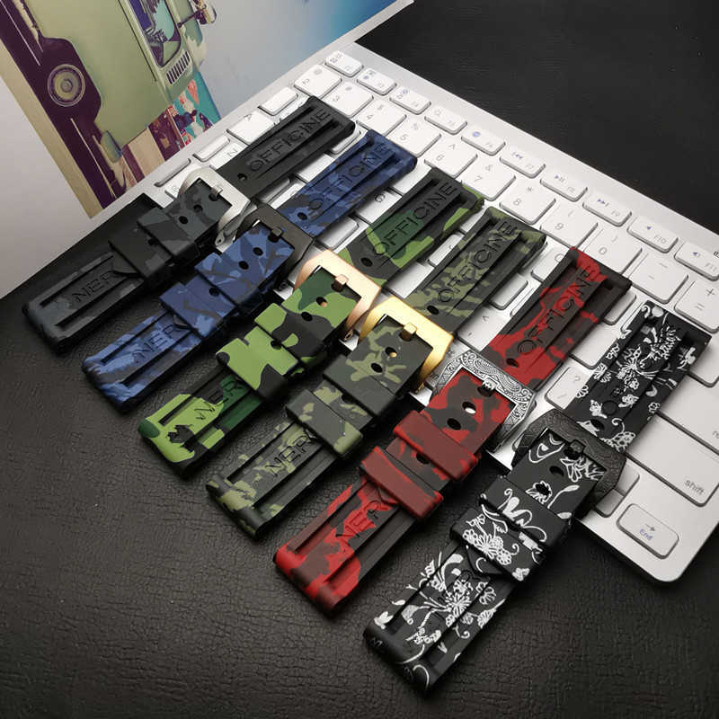 Top Quality 22mm 24mm Gray Green Red Blue Camo Silicone Rubber Watchband for Panerai Strap for Pam111/441 Watch Band H0915
Top Quality 22mm 24mm Gray Green Red Blue Camo Silicone Rubber Watchband for Panerai Strap for Pam111/441 Watch Band H0915