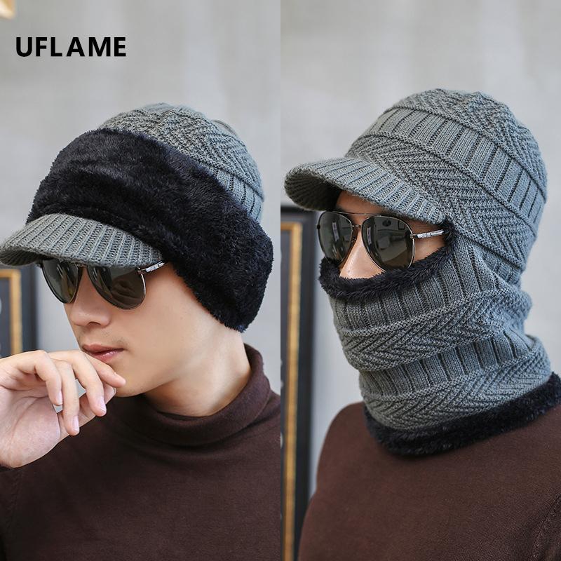 Berets UFLAME Thicken Warm Baseball Knitted Hat For Men Winter Fur Scarf Caps Set Outdoor Short Brim Skullies Beanies Cycling Skull, Black
Berets UFLAME Thicken Warm Baseball Knitted Hat For Men Winter Fur Scarf Caps Set Outdoor Short Brim Skullies Beanies Cycling Skull, Black