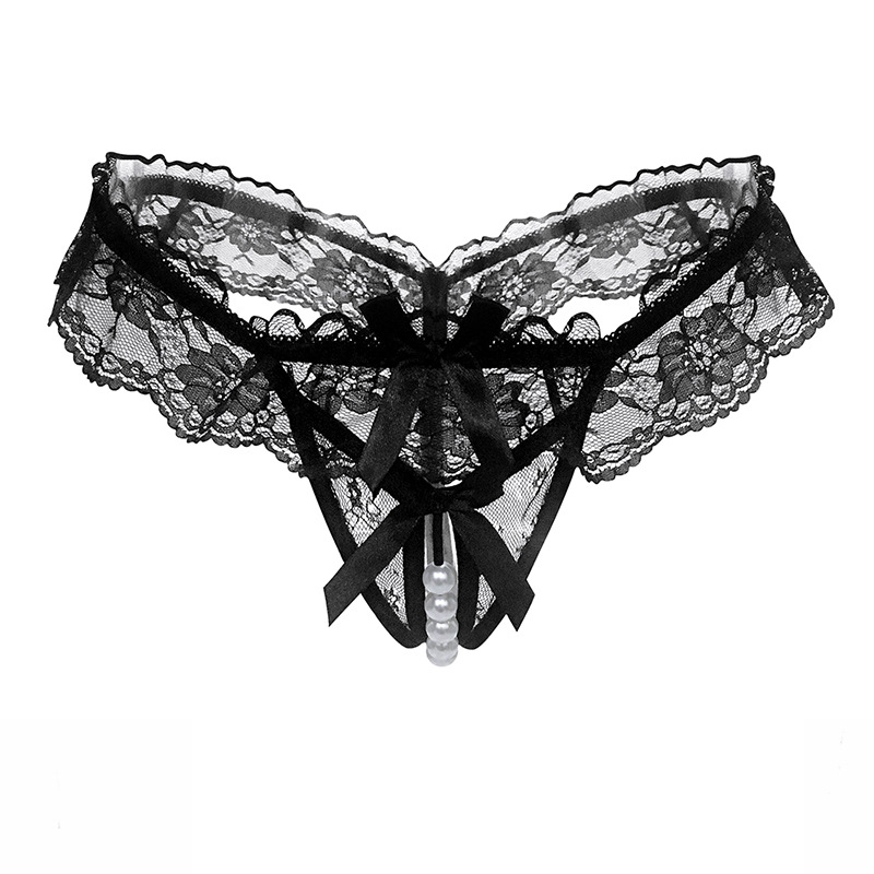 Sexy Panties Women Pearl Crotch Open Lace Thong Slim Transparent Lingerie G-String Solid Color Girl Temptation Massage Underwear, Black
Sexy Panties Women Pearl Crotch Open Lace Thong Slim Transparent Lingerie G-String Solid Color Girl Temptation Massage Underwear, Black