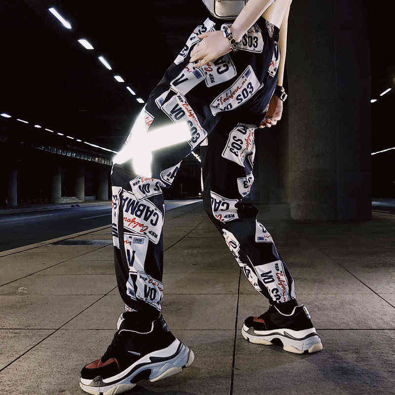 Camouflage Streetwear Cargo Pants Women Casual Joggers Black High Waist Loose Female Trousers Korean Style Ladies 211115