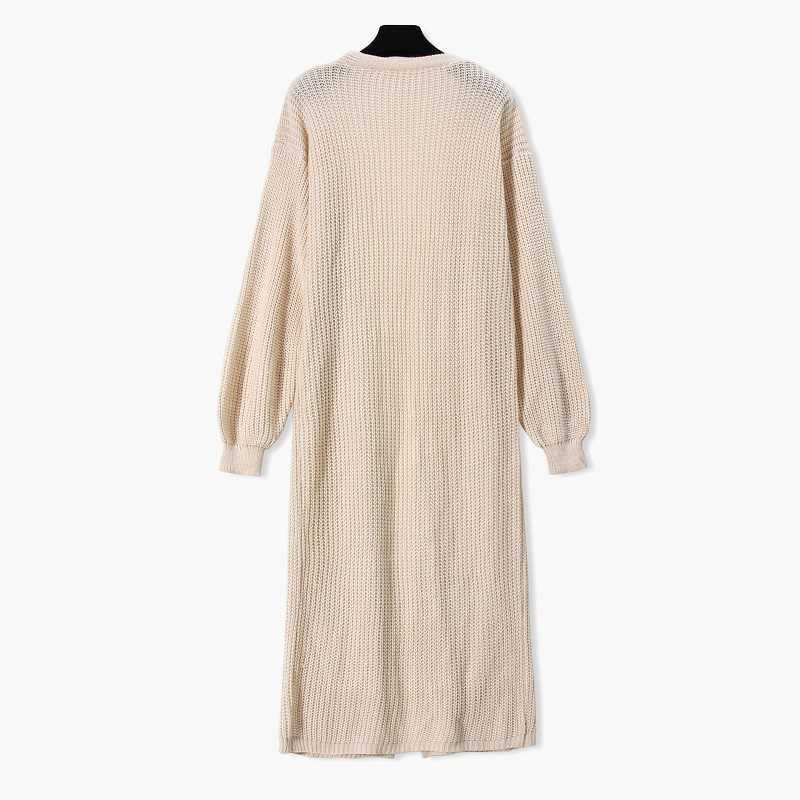 Women's cardigans Style for Autumn and Winter Casual Long Knitted Cardigan women sweater Jacket VNeck Full Cardigans 210714