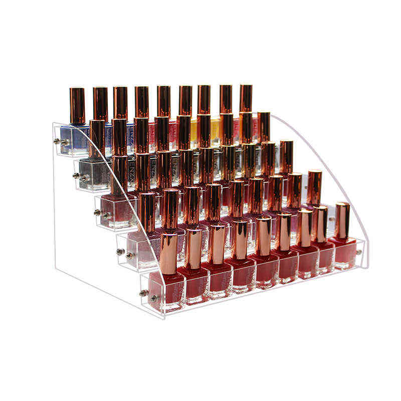 Acrylic Nail Polish Display Organizer 2-3-4-5-6-7 Layer Manicure Cosmetics Jewelry Display Stand Holder Clear Acrylic Makeup Box 211110