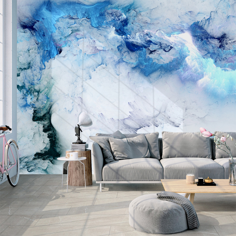 Custom Any Size Mural Blue Cloud 3D Wallpaper Living Room Background Wall Decoration Waterproof Wallpaper High Quality