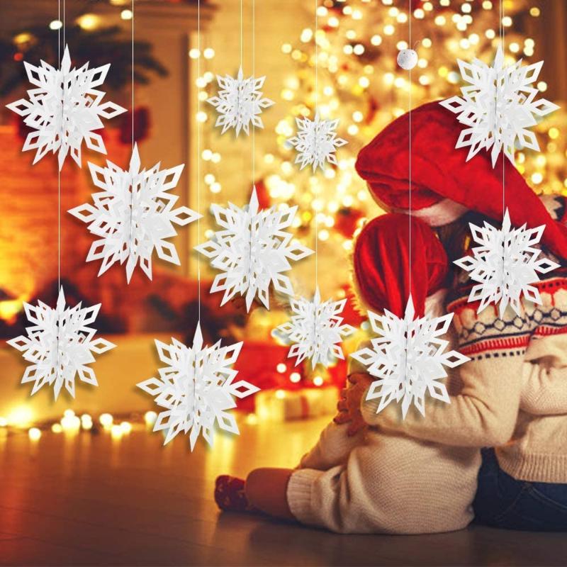 Christmas Decorations 6Pcs 3Size Big Snowflakes For Navidad Party Drop Ornament Xmas Paper 3D Hollow Garlands
Christmas Decorations 6Pcs 3Size Big Snowflakes For Navidad Party Drop Ornament Xmas Paper 3D Hollow Garlands