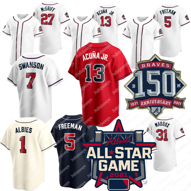 13 Ronald Acuña Jr. 2021 All-Star Game 150th Anniversary Freddie Freeman Ozzie Albies Dansby Swanson Maddux Austin Riley John Smoltz Jerseys, Blue;black
13 Ronald Acuña Jr. 2021 All-Star Game 150th Anniversary Freddie Freeman Ozzie Albies Dansby Swanson Maddux Austin Riley John Smoltz Jerseys, Blue;black