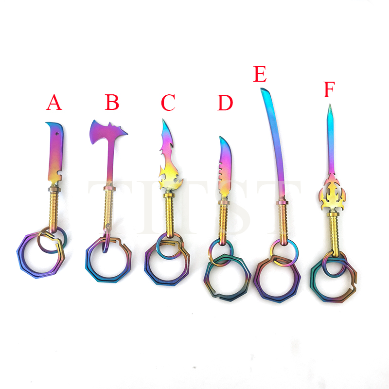 TITST Smoking colorful Grade2 Titanium Sword knife axe Wax Dab Carving Tool with 2 key rings for carb cap 14&18mm
TITST Smoking colorful Grade2 Titanium Sword knife axe Wax Dab Carving Tool with 2 key rings for carb cap 14&18mm