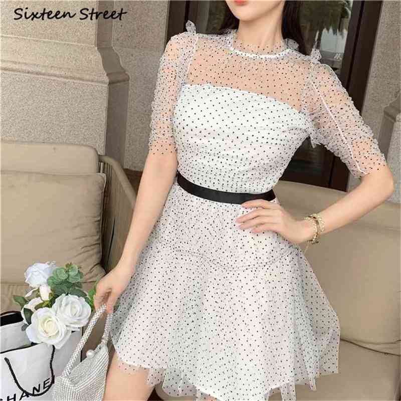 Elegant White Mesh Dress Woman Summer Polka Dot High Waist Vestido es Evening Short Sleeve Mini Female Clothes 210603, Maroon
Elegant White Mesh Dress Woman Summer Polka Dot High Waist Vestido es Evening Short Sleeve Mini Female Clothes 210603, Maroon