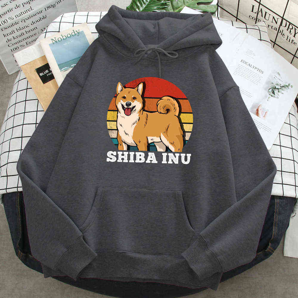 Shiba Inu Cute Dog Printing Hoodie Mens Loose Anime Harajuku Sweatshirts O Neck Fashion Hoodies New Hip Hop Manga Men Pullovers H0909