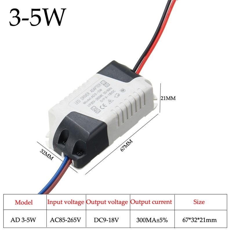 AC85-265V LED Driver Adapter Power Supply LED Light Lamp Lighting Transformer 300mA 1-3W 5W 7W 12W 15W 24W