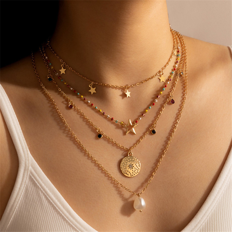 Women Necklaces & Pendants Star Colorful Beads Pearl 18k Gold Plated Alloy Chokers Necklace Fashion Jewelry Gift, Silver
Women Necklaces & Pendants Star Colorful Beads Pearl 18k Gold Plated Alloy Chokers Necklace Fashion Jewelry Gift, Silver