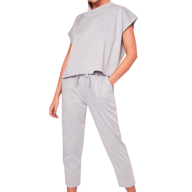 Vicabo O-neck Casual Sets for Women Summer Tops and Pants Set Ladies Pocket Comfy Loungewear Outfits T200603