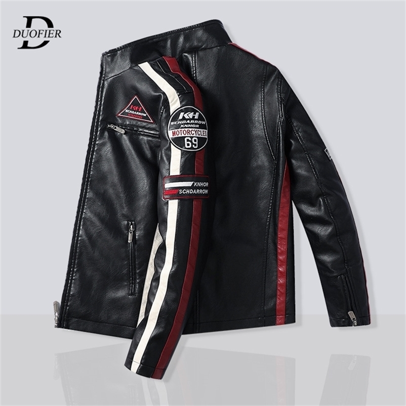 Mens Motorcycle Jacket Autumn Winter Men PU Leather Jackets Casual Embroidery Biker Bomber Coat Zipper Fleece Overcoat 211110, Kh188 red
Mens Motorcycle Jacket Autumn Winter Men PU Leather Jackets Casual Embroidery Biker Bomber Coat Zipper Fleece Overcoat 211110, Kh188 red