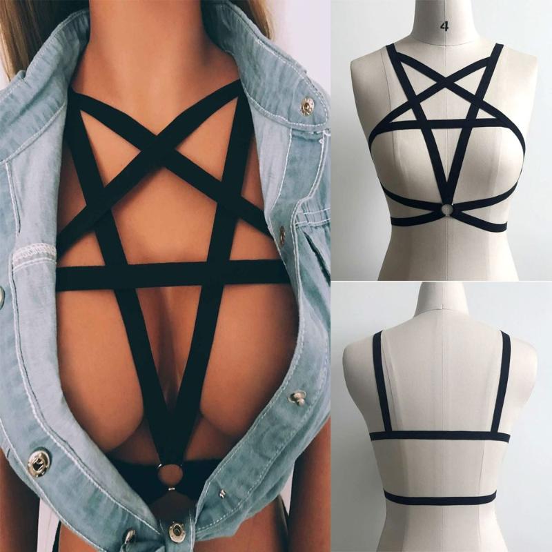 Yoga Outfit Sexy Women's Lingerie Star Shaped Hollow Cage Harness Bra Tops Push Up Bralette Bustier Bandage Belt
Yoga Outfit Sexy Women's Lingerie Star Shaped Hollow Cage Harness Bra Tops Push Up Bralette Bustier Bandage Belt