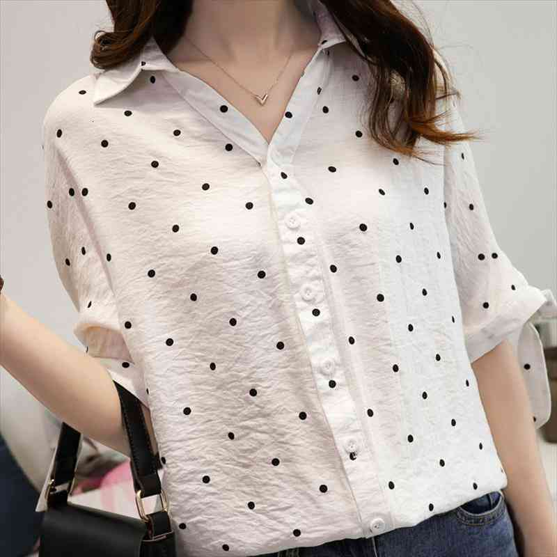 Loose Women 4xl White Blouse Tunic Shirt Polka Dot Chiffon Blusas Femininas Bow Plus Size Woman Tops Falling Sleeve
Loose Women 4xl White Blouse Tunic Shirt Polka Dot Chiffon Blusas Femininas Bow Plus Size Woman Tops Falling Sleeve