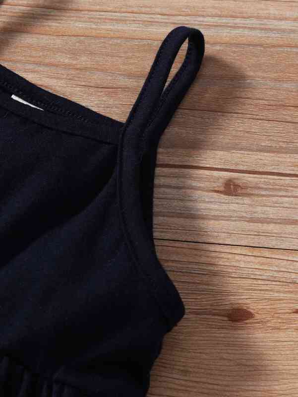 Baby Striped Lettuce Trim Tee & Cami Dress SHE