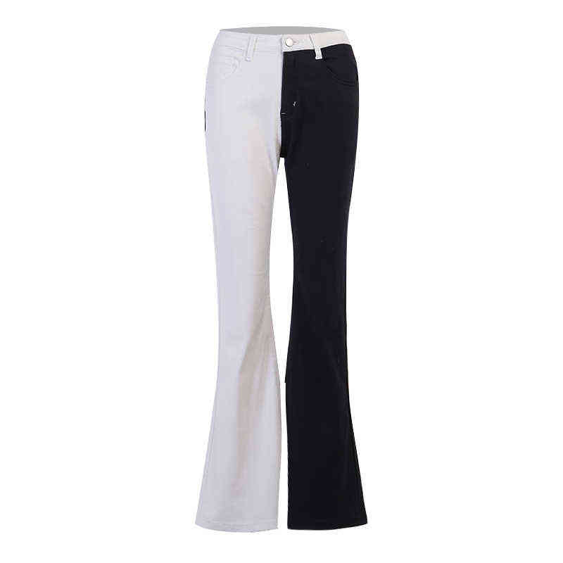 Insta Women Flare Jeans Embroidery Trousers Y2K Casual Streetwear Denim Fashion Vintage Female Sexy Patchwork Pantalones 211129