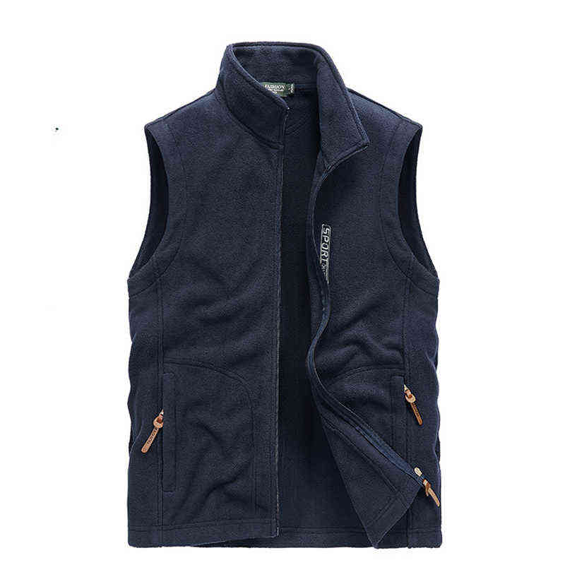 Men Fleece Vest Jacket Spring Windproof Casual Warm Vest Coat Men Large Size Clothing S-5XLWinter Vest Men's Jackets 211119
