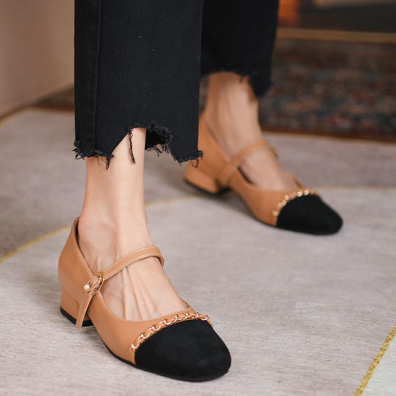 Dress Shoes Color Matching Women's Single Large 2021 Spring And Autumn High-Heeled Leisure Fashion, Brown
Dress Shoes Color Matching Women's Single Large 2021 Spring And Autumn High-Heeled Leisure Fashion, Brown