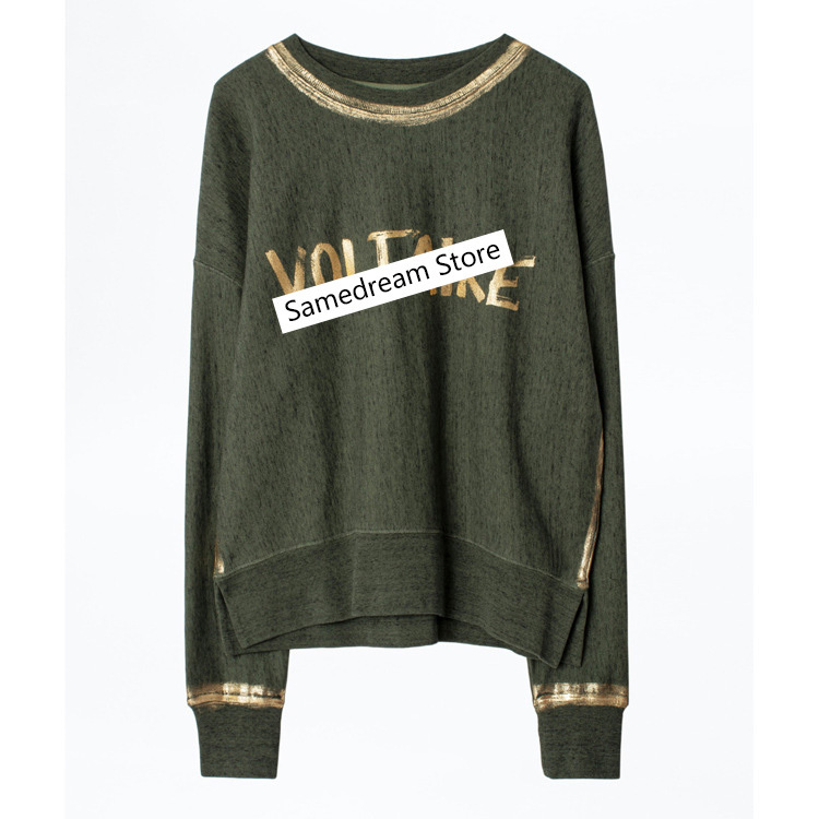 Graffiti letter print women sweatshirt autumn winter loose casual wild lady pullover sweatshirt tops 201203