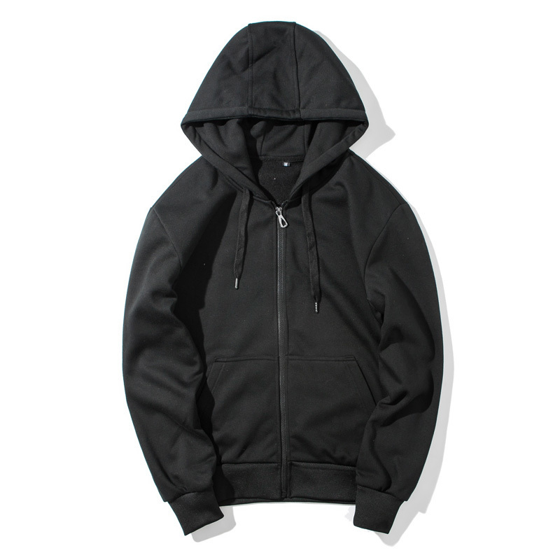 Warm Fleece Hoodies Men Sweatshirts Spring Autumn Solid Black Color Hip Hop Streetwear Hoody Man's Clothing SZIE M-3XL 201126