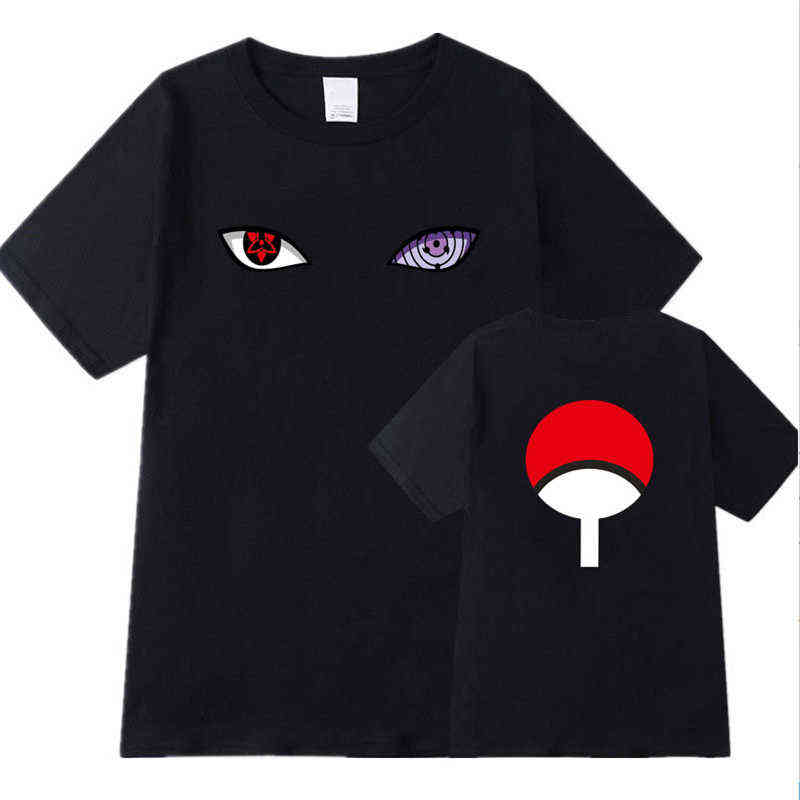 2021 New Arrival Harajuku Anime T Shirt Uchiha Uzumaki Hatake Eyes Printing O-Neck T-Shirt fashion Streetwear Tshirt Tops Y220214