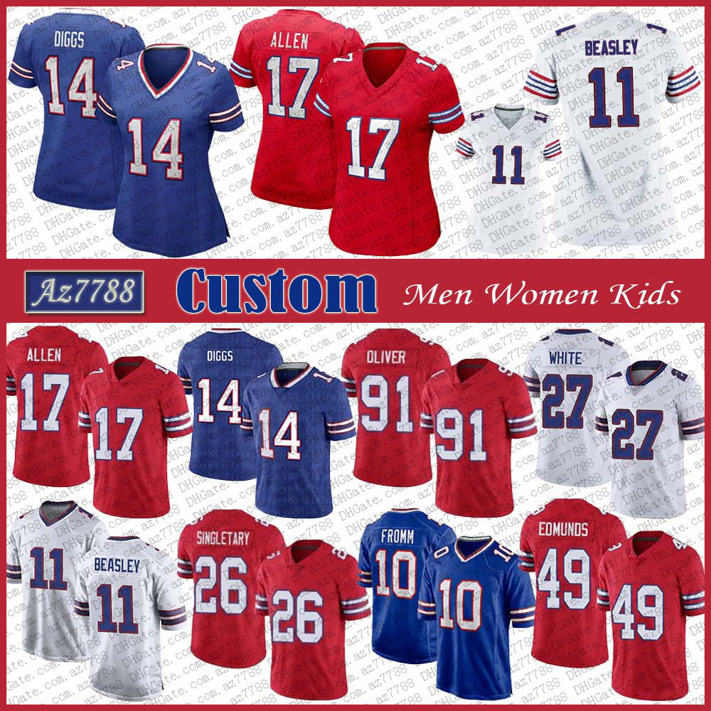 17 Josh Allen 14 Stefon Diggs Custom Football Jersey 11 Cole Beasley 10 Mitchell Trubisky 27 TreDavious White 50 Gregory Rousseau 20 BuffaloBillZack Moss, Shown
17 Josh Allen 14 Stefon Diggs Custom Football Jersey 11 Cole Beasley 10 Mitchell Trubisky 27 TreDavious White 50 Gregory Rousseau 20 BuffaloBillZack Moss, Shown