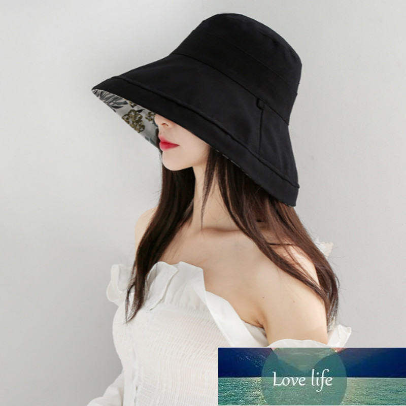 Wide Brim Women Sun Hat Cap Casual Large Brim Reversible Bucket Hat Sports Hiking Fishing Female Cap Summer Beach Panama Bob Factory price expert desi