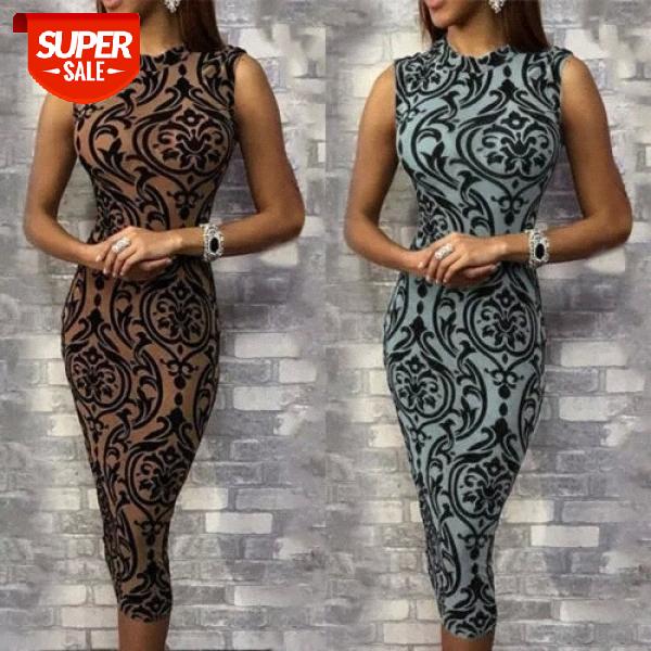 Ladies Dress Casual Sleeveless O Neck Evening Party Dress Midi Women Sexy Bodycon Print Dresses 2019 Summer #U35G, Black;gray
Ladies Dress Casual Sleeveless O Neck Evening Party Dress Midi Women Sexy Bodycon Print Dresses 2019 Summer #U35G, Black;gray