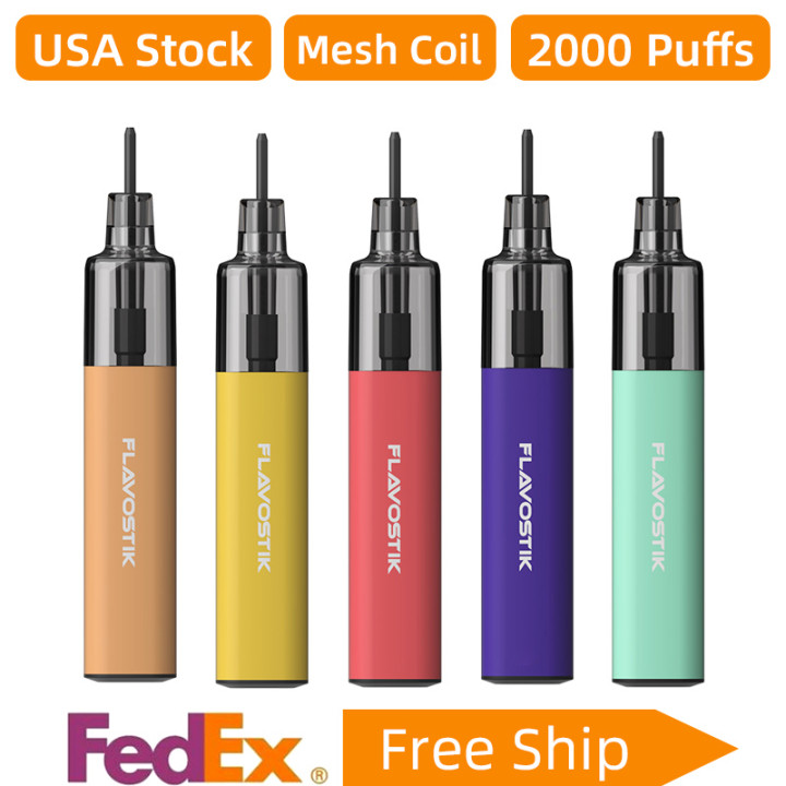 US Stock Flavostik Disposable Vapes Pod Device Kit 2000 Puffs 850mAh Prefilled 5ml Cartridge with 1.0ohm Mesh Coil NEW Original Disposable 5
US Stock Flavostik Disposable Vapes Pod Device Kit 2000 Puffs 850mAh Prefilled 5ml Cartridge with 1.0ohm Mesh Coil NEW Original Disposable 5
