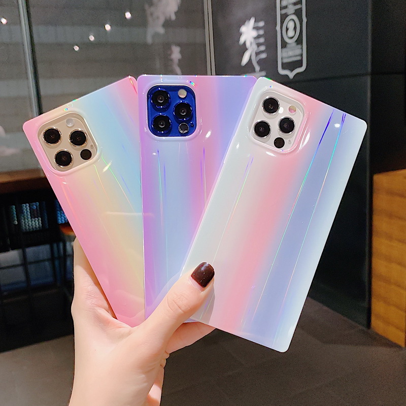 Laser Square Rainbow Phone Cases Soft Silicone Cover Shell For iPhone 11 12 13 Pro Max Mini 12Pro 13promax Back Case, Package
Laser Square Rainbow Phone Cases Soft Silicone Cover Shell For iPhone 11 12 13 Pro Max Mini 12Pro 13promax Back Case, Package