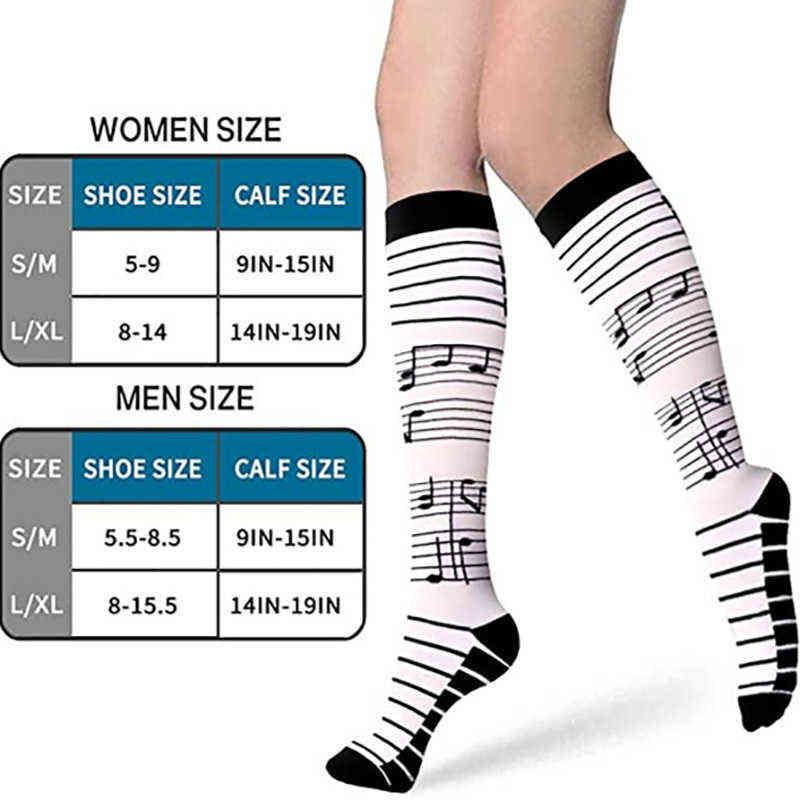 3/5/6/7/8 Pairs Lot Pack Women Men Compression Socks Stockings Elastic Sports Beautiful Leg Running Nurse Climbing Cycling Socks 220105